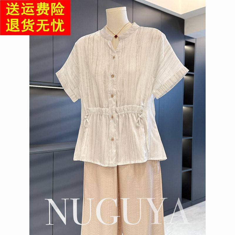 时尚洋派妈妈装雪纺套装女短袖2025夏装新款大尺码气质中老年两件