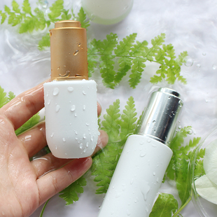 HOPECK金银按压滴管盖白色避光模制玻璃瓶18牙15-30ml粉底精油瓶
