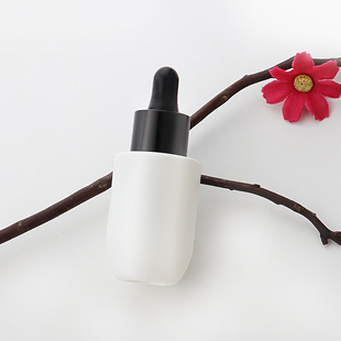 HOPECK胶帽双层滴管盖透明喷白U型模制玻璃瓶18牙20 30ml精油瓶