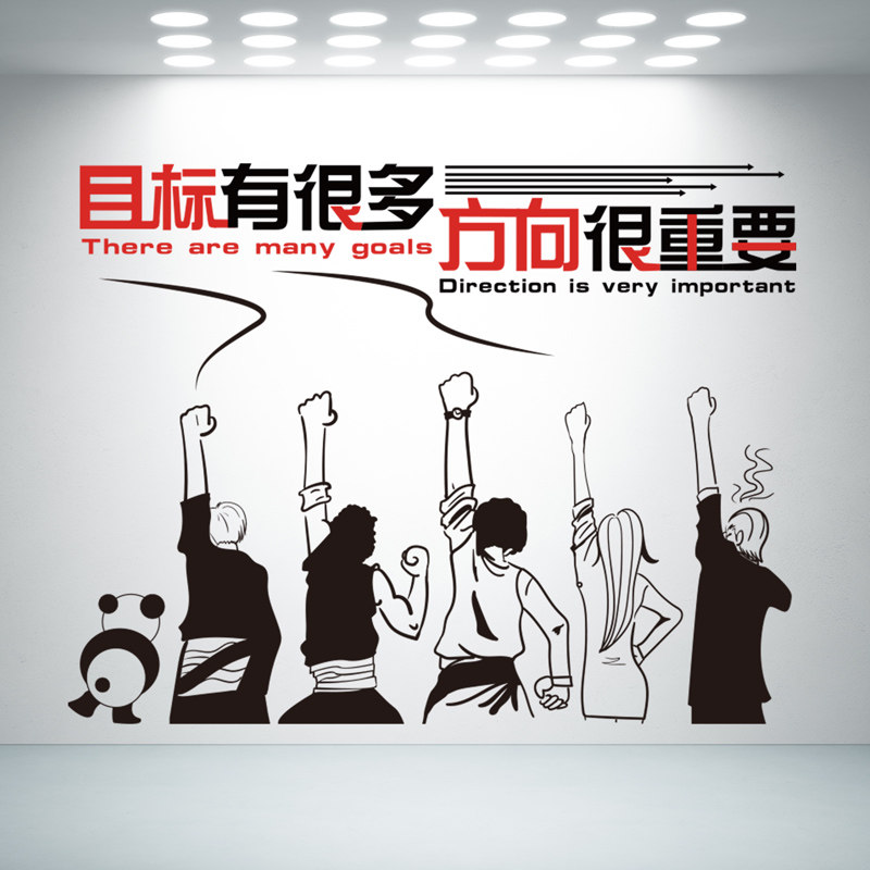 励志墙贴纸书房宿舍大学生创业激励标语自粘壁纸墙纸目标方向贴画