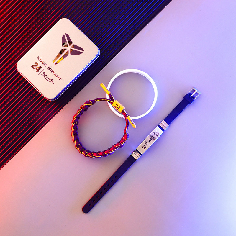 篮球手环库里欧文杜兰特艾弗森科比詹姆斯硅胶运动手环3条装盒装