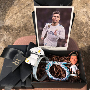 C罗梅西内马尔皇马巴萨鞋带手链环手绳球衣挂件男生礼物礼盒装