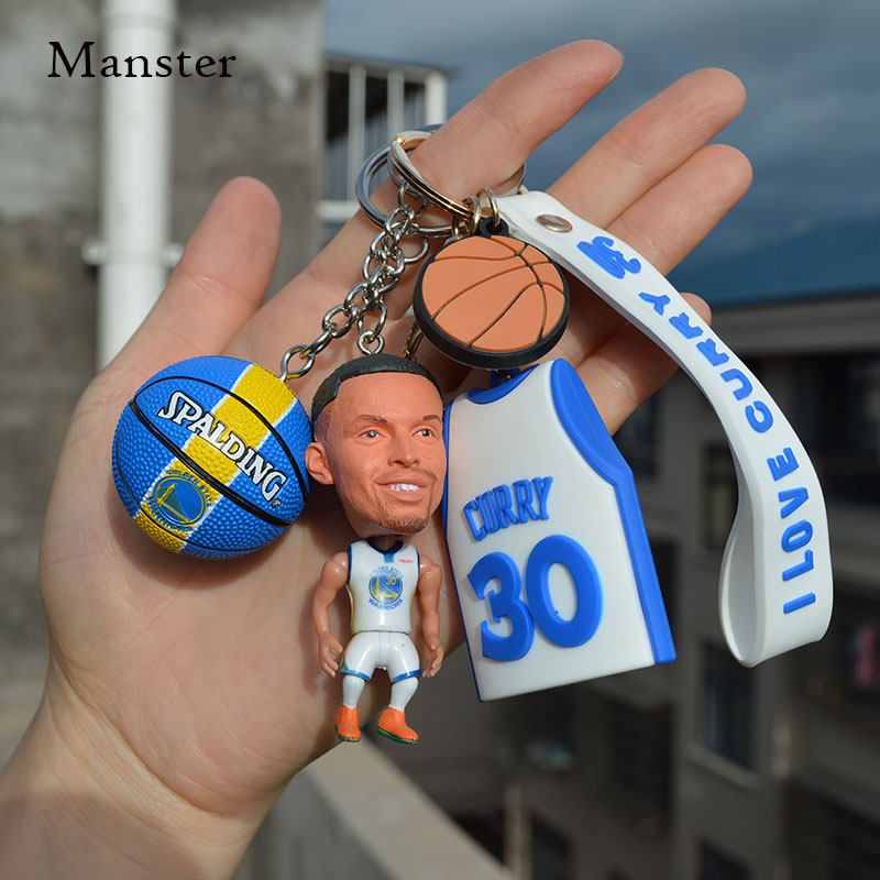 球星科比詹姆斯库里欧文硅胶球衣钥匙扣挂件背包扣人偶公仔手办