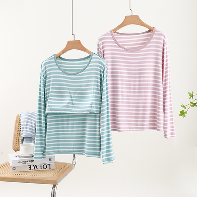 胸垫莫代尔长袖打底上衣