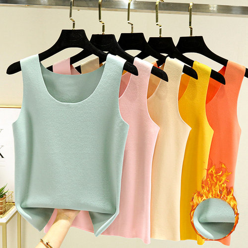 冬季加绒保暖背心加厚打底衫