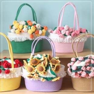 高颜值送女生礼物包装盒花束毯子包装篮礼品篮空篮子花束手提花篮