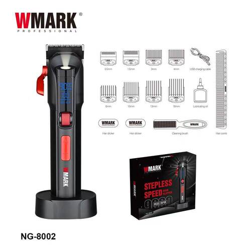 WMARK NG-8002 速电动金属理发器无极调速磁吸限位梳专业电推剪