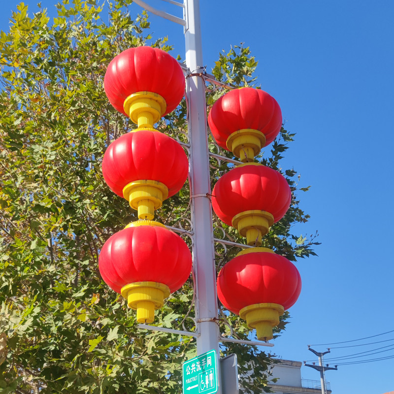 新年灯笼亚克力LED户外防水市政电线杆路灯亮化街道景观装饰连串
