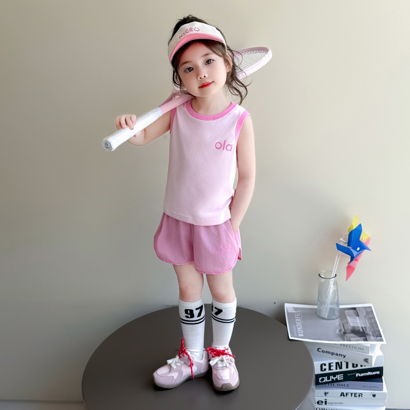 女童背心套装夏季2025新款女宝宝洋气时髦夏装休闲运动短裤两件套