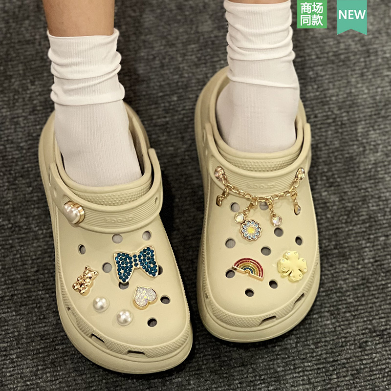 新款crocs配饰洞洞鞋鞋花卡骆驰鞋上装饰品智必星配件DIY质感金属