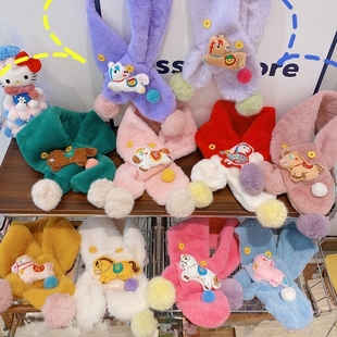 防风保暖少女儿童围巾围脖 冬季 HD12424A05好运小马秋冬新年款 时尚