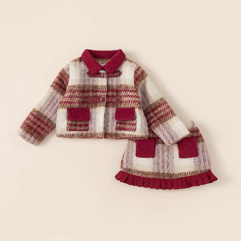 童装周岁礼服拜年服新年小香风儿童过年衣服女童秋冬圣诞套装