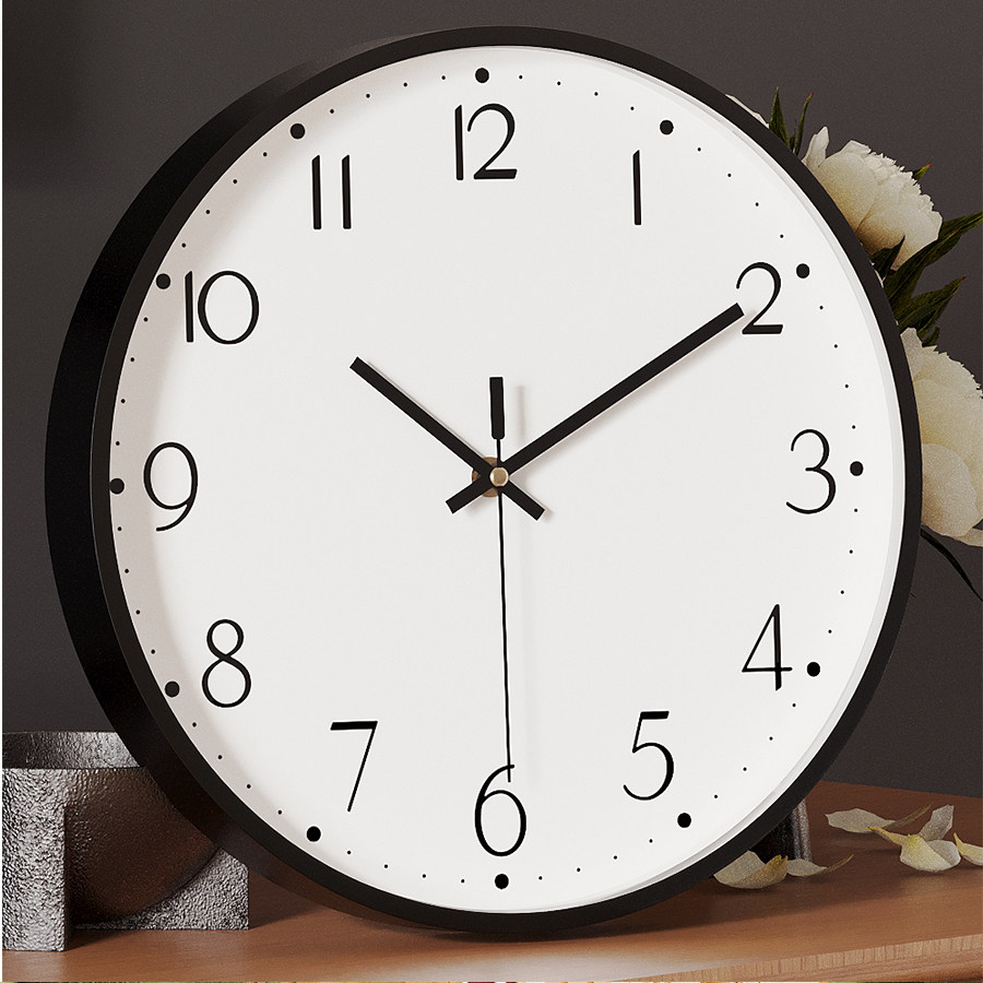 简约免打孔石英钟个性简单装饰时钟客厅轻奢现代卧室静音挂墙钟表
