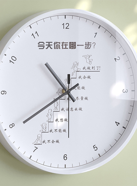 学生励志书房用静音挂钟学校初中班级大尺寸挂表教室激励卧室钟表