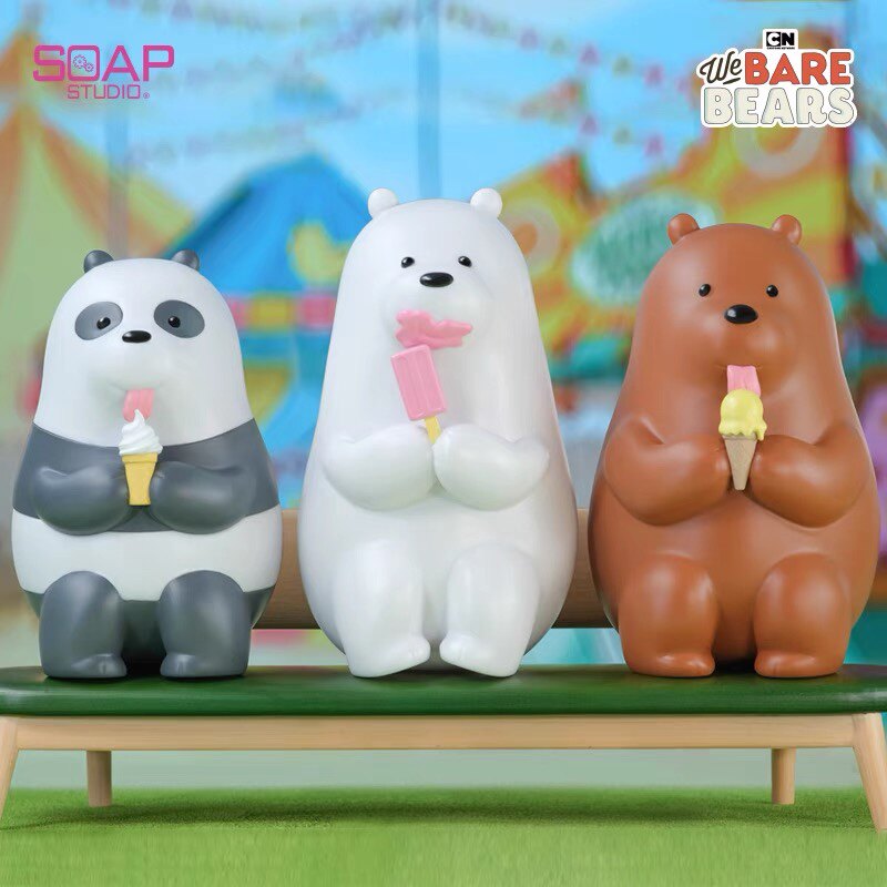 【boom】soapstudio咱们裸熊冰激凌大狂欢白熊胖达手办摆件收藏送