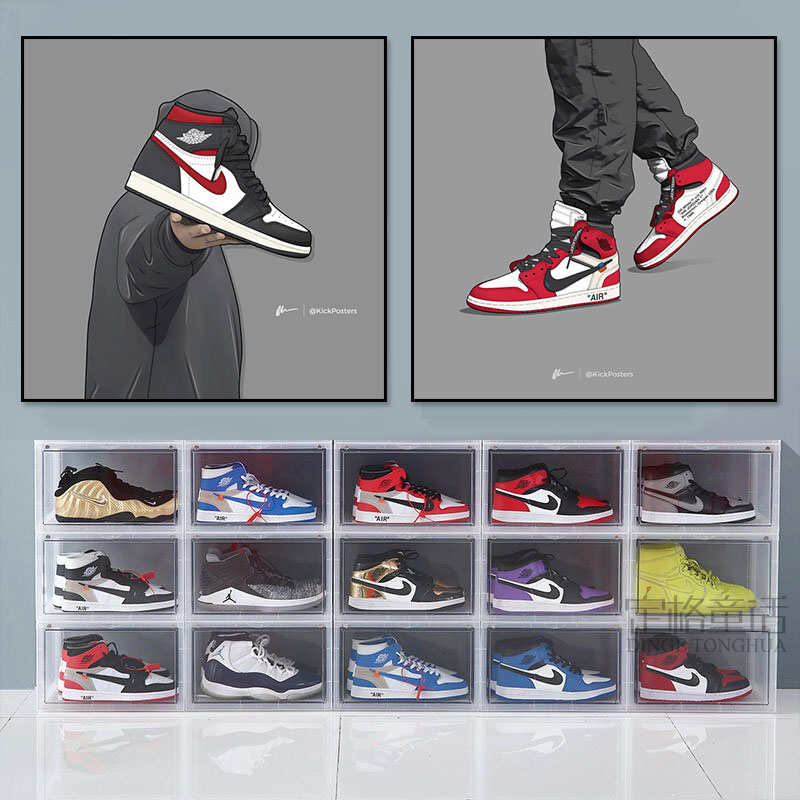 球鞋装饰画潮鞋aj鞋子服装店挂画潮牌工作室潮流鞋店男生房间壁画