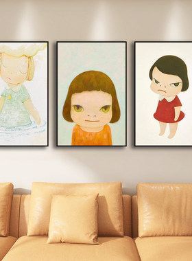 奈良美智挂画Nara Yoshitomo画家儿童房装饰画大头娃娃卧室壁画