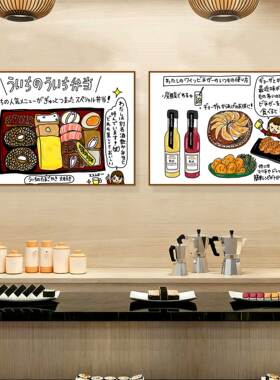 日式装饰画日本料理店日文挂画居酒屋小酒馆烧鸟烤肉店寿司店清酒