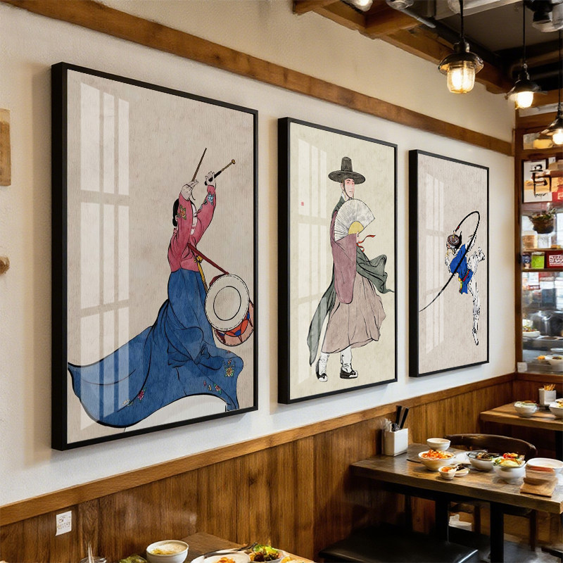 韩国餐厅烤肉店装饰画朝鲜族民俗特色饭店壁画韩式泡菜料理店挂画,家居饰品,现代装饰画,淘宝优惠券,粉丝福利购,淘宝优惠卷