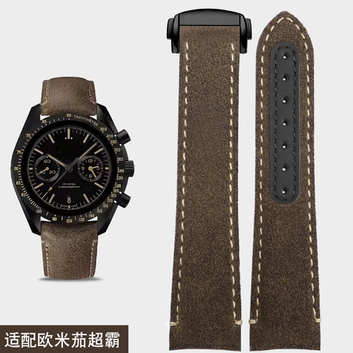 欧米茄超霸月之暗面牛皮手表带