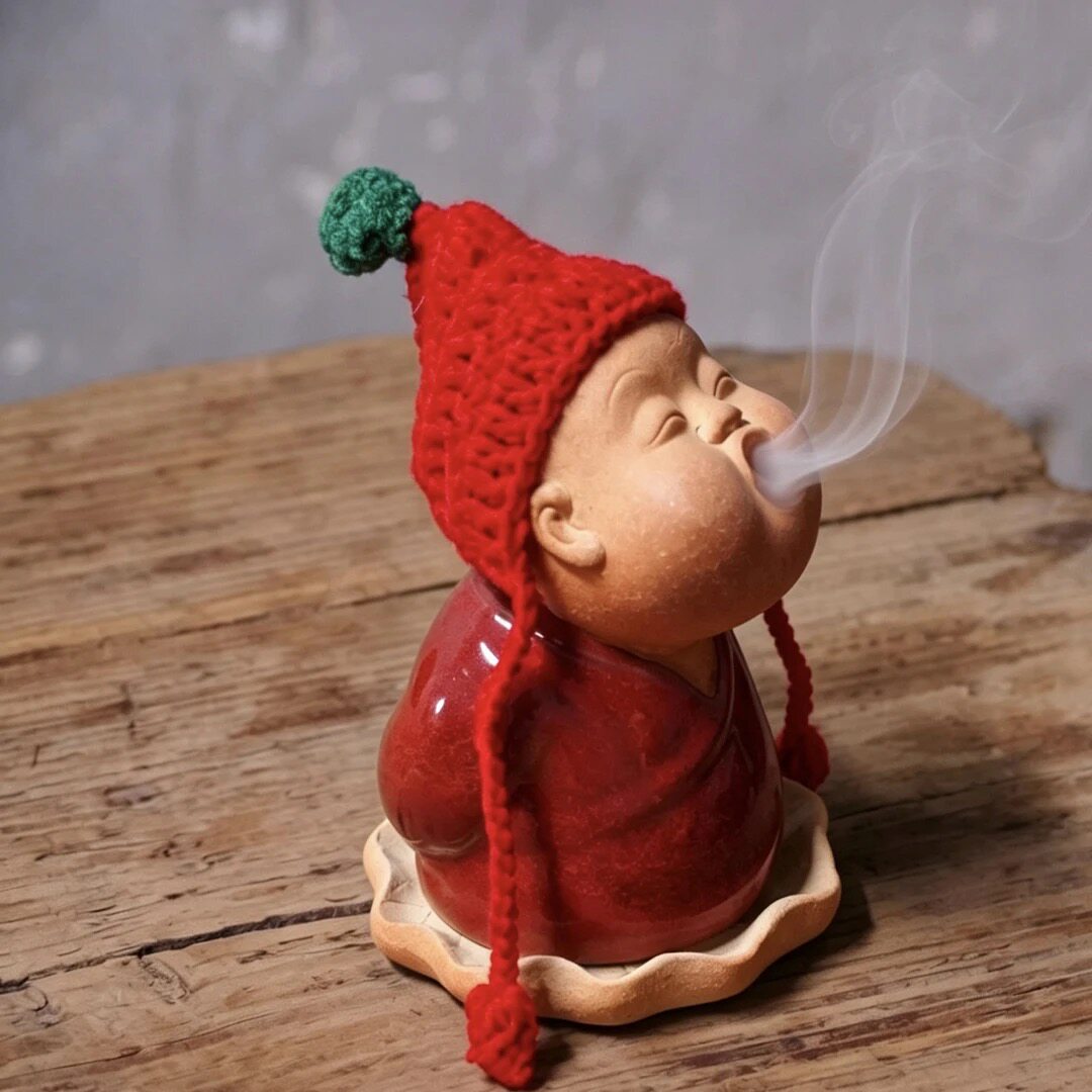 创意陶艺可爱佛茶室小沙弥小和尚茶道/香炉