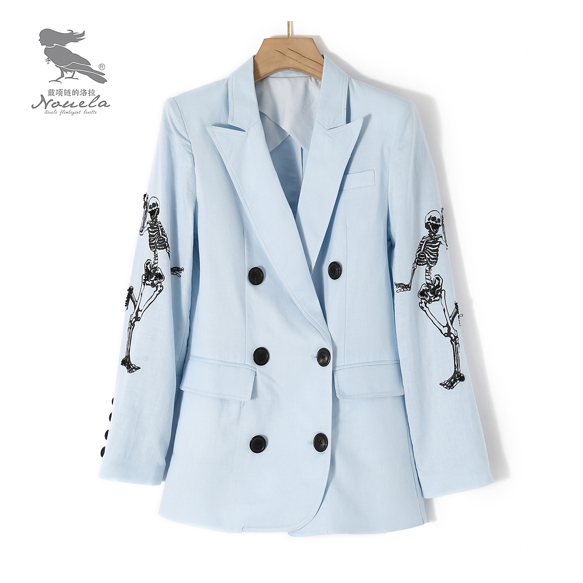 洛拉自制设计师款小众设计感钉珠西装M1142