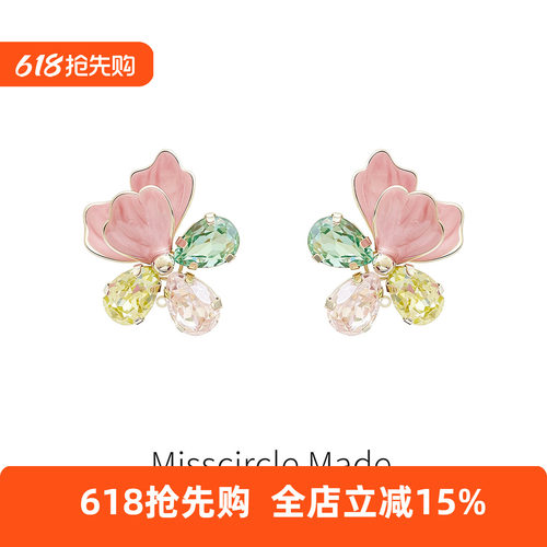 瑟可夸张独特漂亮春日彩色花朵耳环女2026新款轻奢高级感甜美气质