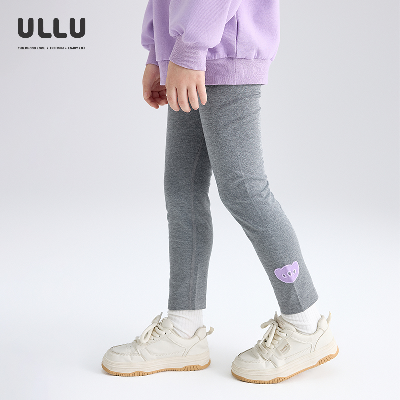 ULLU贴布绣莫代尔罗纹高弹打底裤