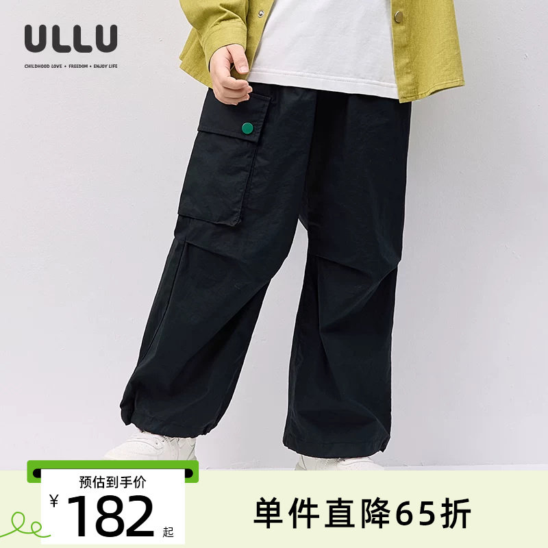 优露运动儿童直筒潮酷伞兵工装裤图片