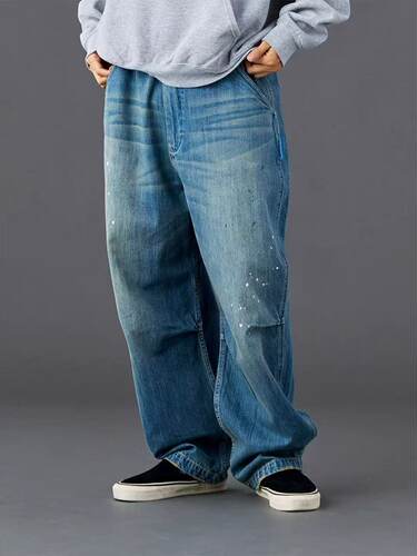 现货Liberaiders 梅咏 DENIM SARROUEL PANTS 水洗泼墨锥形牛仔裤