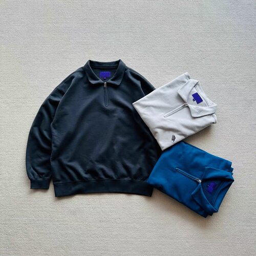 日单紫标 Garment Dyed Feild Half Zip复古半拉链刺绣长袖卫衣