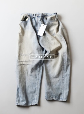 现货A.PRESSE No.37 25AW 改良501复古水洗做旧破坏赤耳牛仔裤