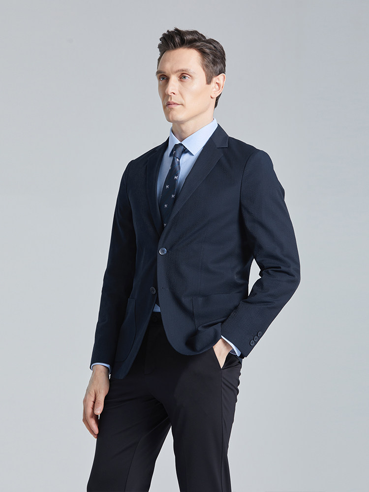 【暗纹肌理】shanshan杉杉商务休闲西服男士2024春夏薄款西装外套