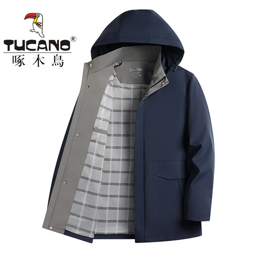 啄木鸟连帽纯色商务休闲夹克外套