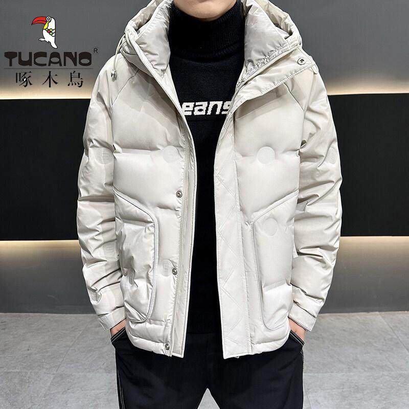 啄木鸟羽绒服男士冬季新款连帽宽松男装潮流帅气韩版潮牌冬装外套