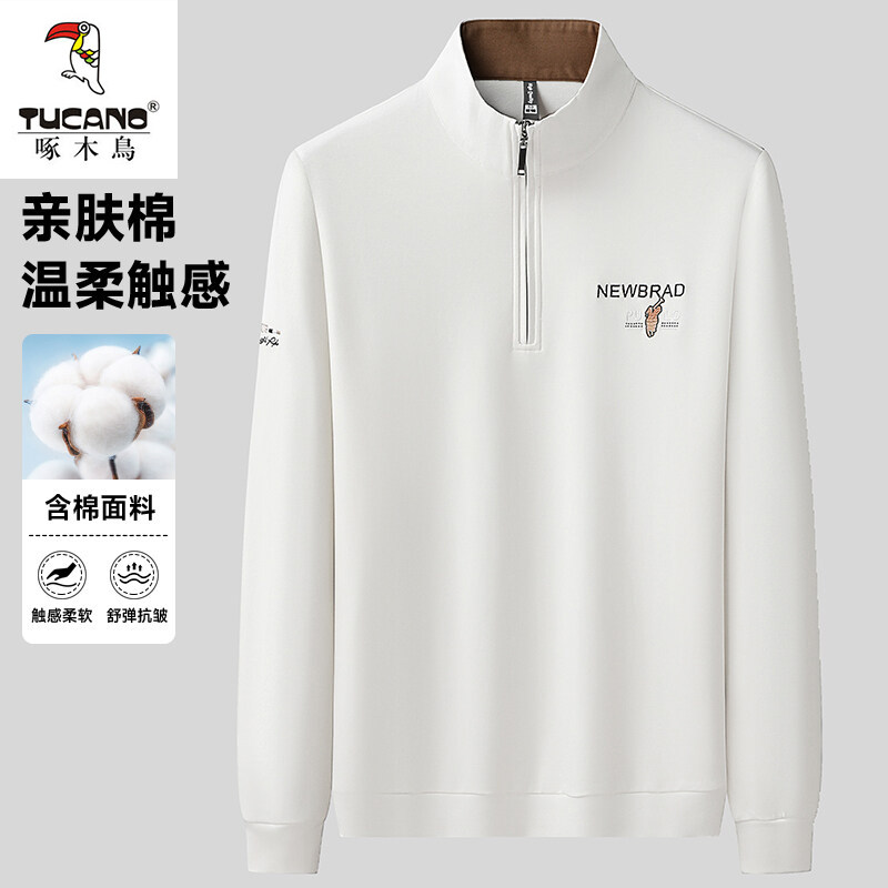 啄木鸟棉质男装春秋季半拉链卫衣