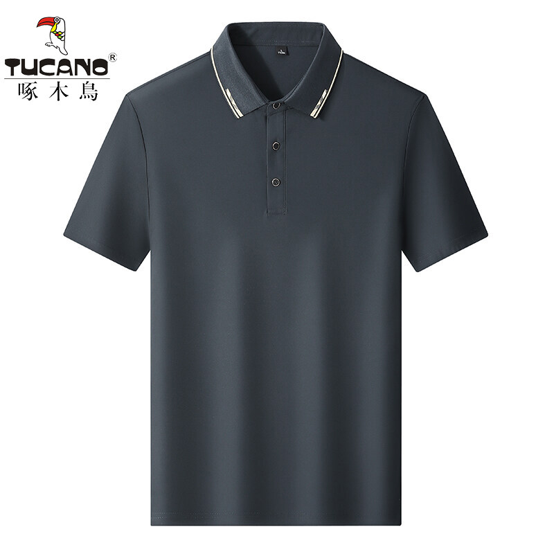 啄木鸟大码冰丝短袖polo衫男士夏季商务休闲男装上衣宽松翻领体恤