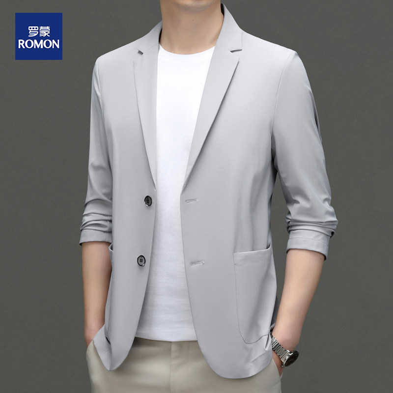 罗蒙男士夏季防晒西服男速干免烫纯色休闲时尚百搭小西装长袖外套怎么样,好用不?