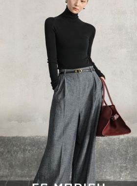 ES MODISH-复古通勤百搭宽松牛仔休闲裤(配皮带)SL4031