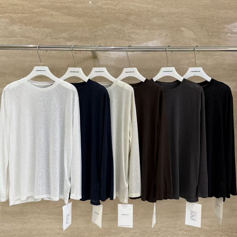 TOMORROW ANN-秋上新设计感时尚极简百搭显瘦长袖T恤11682