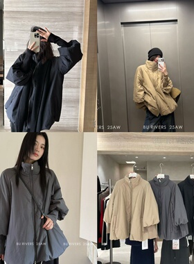 BU RIVERS推荐云朵花苞设计感保暖羊毛棉发热保暖棉服外套S32555