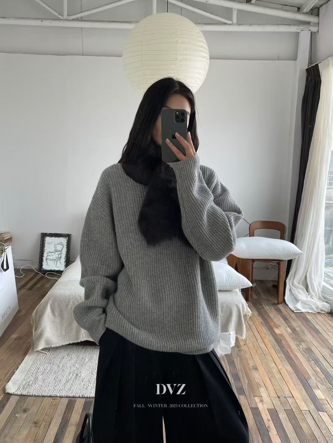 DVZ2025秋冬新款韩版宽松半高领羊毛显瘦百搭针织衫毛衣上衣5056