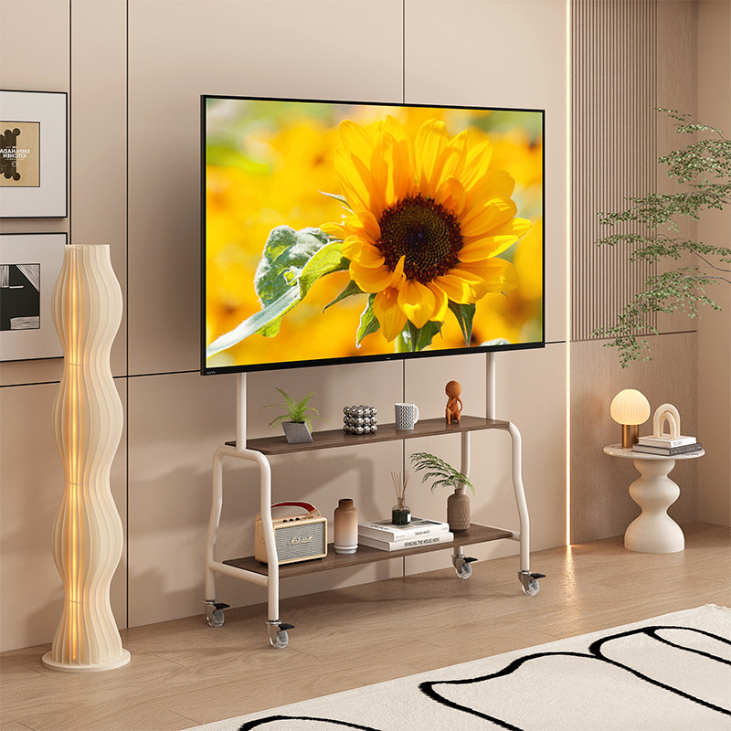 电视可移动支架客厅卧室会议室通用不锈钢简约43-75寸落地式挂架