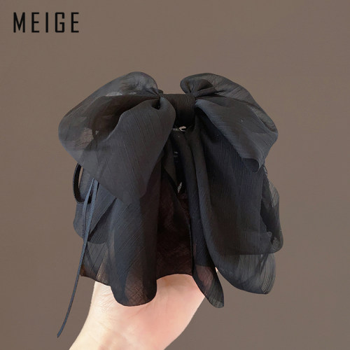 气质高级感雪纺纱蝴蝶结抓夹