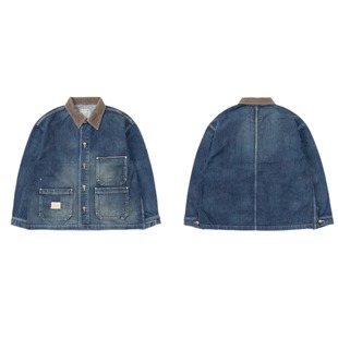 工装飞行员 MADNESS 24AW 余文乐水洗拼接破坏灯芯绒牛仔夹克外套