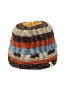 工装飞行员 VISVIM MEDA CROCHET KNIT HAT (N.D.)拼色拼接针织帽