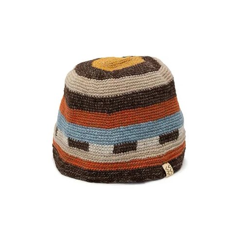 工装飞行员 VISVIM MEDA CROCHET KNIT HAT (N.D.)拼色拼接针织帽