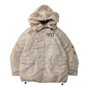 工装飞行员 VISVIM 19AW 水滴狼毛毛领大衣中村秋冬夹克外套男女