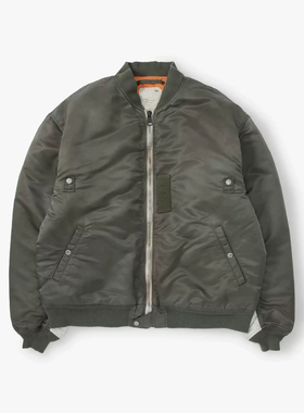 工装飞行员 MADNESS 24AW余文乐水洗做旧油污拼接MA1棉服夹克外套