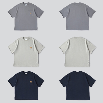 磅圆领宽松毛圈卫衣短袖T恤男